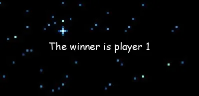 Victory screen showing the winner message at the end of a match.